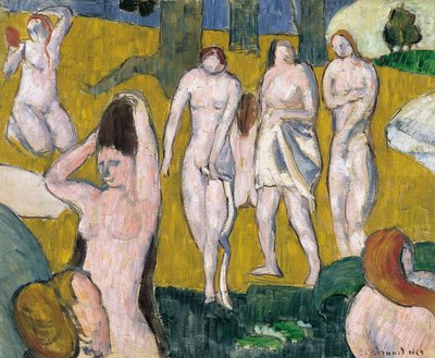 Femmes au bain - Dámské koupání - Peinture de Emile Bernard (1868-1941) - 1889 - Olej na plátně - 47x57,2 - Kolekce Thyssen-Bornemisza od Emile Bernard