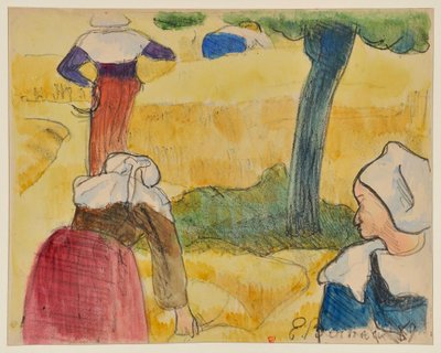 Ženy při žních - Klanění pastýřů - Žnec [zkušební otisk A] od Emile Bernard