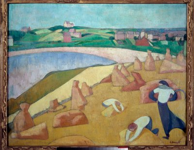 Sklizeň u moře, Saint Briac sur mer v roce 1891. Obraz Emile Bernard (1868-1941) od Emile Bernard