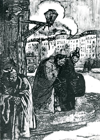 Ilustrace k básním od Charlese Baudelaira (1821-67) (dřevořez) (čb foto) od Emile Bernard