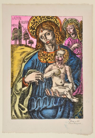 Sainte Marie Mutter Gottes: Die Jungfrau und der Engel mit Nimbus od Emile Bernard