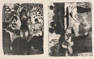 Zpěvák v Café-Concert a The Harvesters (Les Moissonneurs) od Emile Bernard