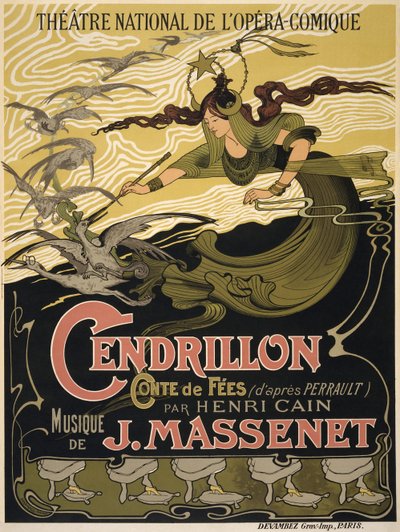 Plakát k opeře Cendrillon od Julese Masseneta, 1899 od Émile Bertrand