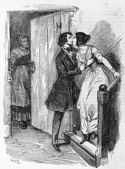 Ilustrace pro Eugenie Grandet, román Honore de Balzaca (1799-1850) z vícesvazkové sbírky s názvem Lidská komedie, rytina Emile Deschamps (1822-1893) od Emile Deschamps