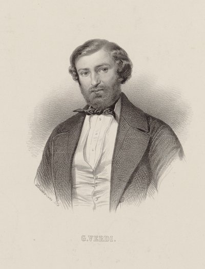 Portrét skladatele Giuseppe Verdiho 1813-1901, cca 1860. od Emile Desmaisons