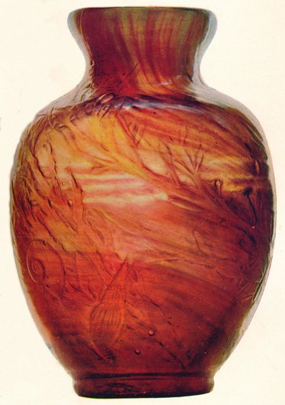 Skleněná váza od E. Galle, c1846-1903, 1903 od Emile Galle