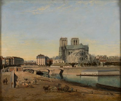 Apsida Notre-Dame, při pohledu z Quai de la Tournelle, 1860. od Emile Harrouart