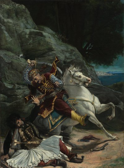 Boj Řeka a Turka, po roce 1835 (olej na látce) od Emile Jean Horace Vernet