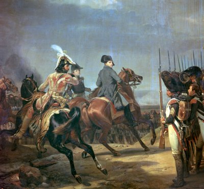 Obraz Napoleona v bitvě u Jeny, 19. století. od Emile Jean Horace Vernet