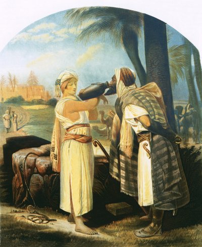 Rebeka dává sluhovi napít od Emile Jean Horace Vernet