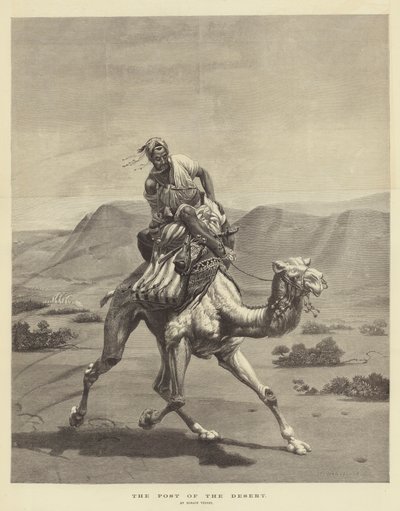Pošta v poušti od Emile Jean Horace Vernet