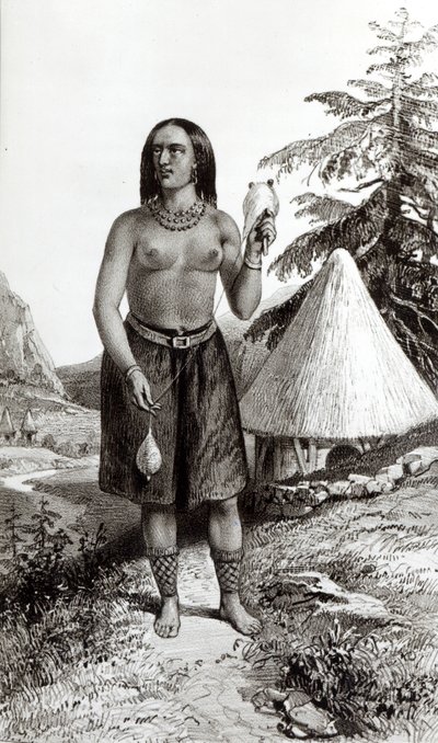 Galla Woman (litho) (černobílá fotografie) od Emile Lassalle