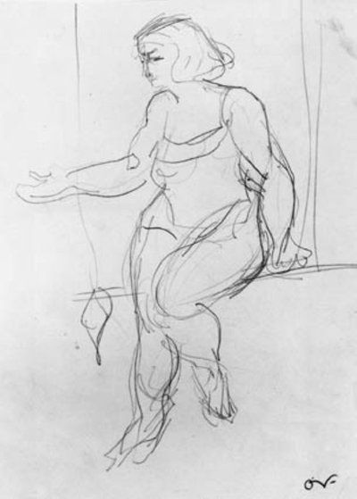 Žena akrobatka, sedící v hrazdě. od Emile Othon Friesz