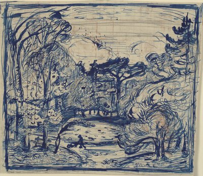 Skovinterieur med braendehugger. Côte de Grace, Honfleur. od Emile Othon Friesz
