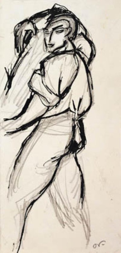 Studie člověka nesoucího kládu od Emile Othon Friesz