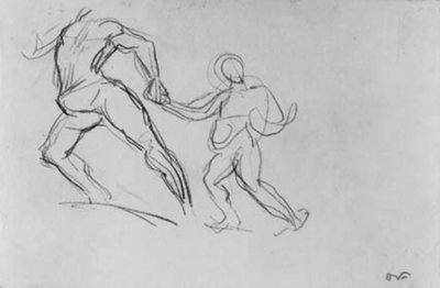 Dvě postavy v pohybu. od Emile Othon Friesz