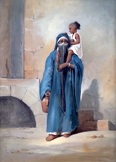 Zahalená egyptská žena, polovina 19. století od Emile Prisse d