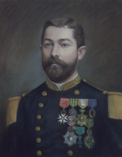Portrét Emile Commander Duboc (1852 - 1935), hrdina dobytí Tonkinu (malba) od Emile Richard Haumont