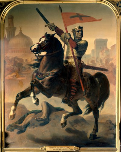 Jezdecký portrét Godefroie (neboli Godefroye) z Bouillonu (1040/61-1100), krále Jeruzaléma Obraz Emila Signola (1804-1892) 1844 Rozměr.2,98 x 2,30 m Versailles. Zámecké muzeum od Emile Signol