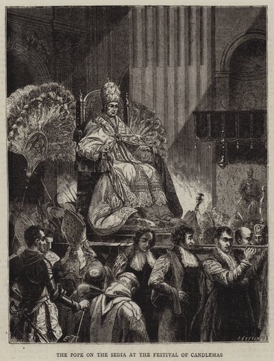 Papež na Sedia na festivalu Candlemas od Emile Theodore Therond