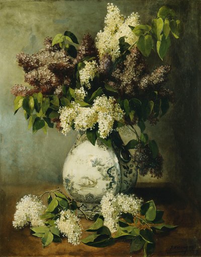 Šeřík ve váze Delft, 1895 od Emile Vernon