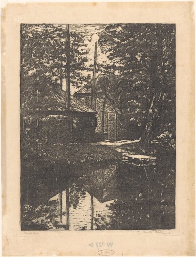 Farma a stodola na seno na vodě od Emilius Wilhelmus Dehé (signed by artist)