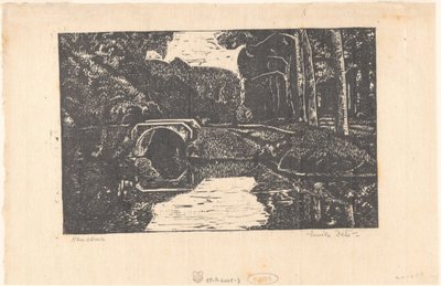 Most přes kanál v lese od Emilius Wilhelmus Dehé (signed by artist)