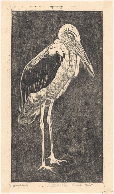 Marabou od Emilius Wilhelmus Dehé (signed by artist)