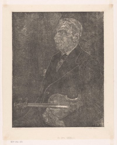 Portrét umělcova otce s houslemi od Emilius Wilhelmus Dehé (signed by artist)