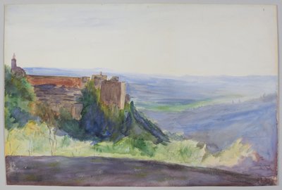 Alhambra, kolem roku 1900. Tužka a akvarel od Emily Sargent