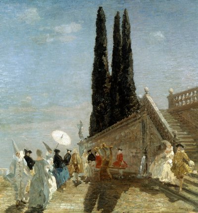 Odjezd na maškarní. Odjezd na maškarní. Obraz Emmy Ciardi (1879-1933, Itálie) Soukromá sbírka od Emma Ciardi