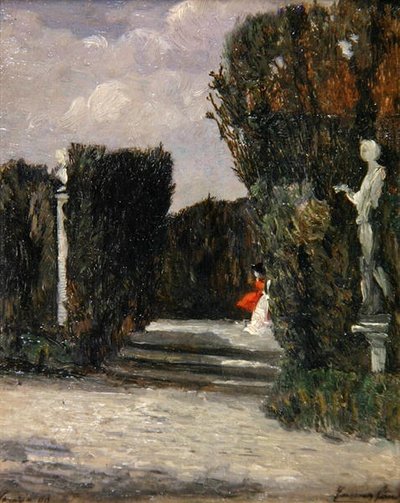 Villa Albani, Řím (olej na panelu) od Emma Ciardi