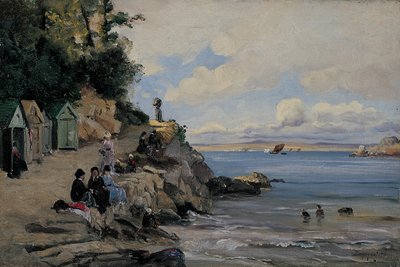Dámská koupel, Douarnenez, srpen 1876 (olej na plátně) od Emmanuel Lansyer