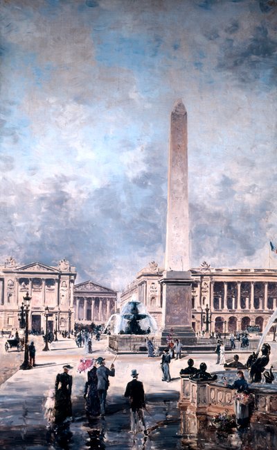 Obelisk z Luxoru a Place de la Concorde, 1891. od Emmanuel Lansyer