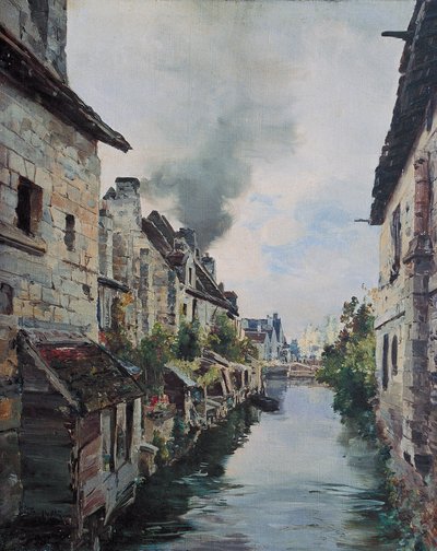 Beaulieu Canal, pohled na most na silnici z Loches do Beaulieu. 1891 (olej na plátně) od Emmanuel Lansyer
