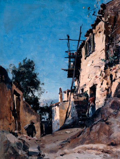 Staré město pod hřbitovem, Menton, 1890 od Emmanuel Lansyer