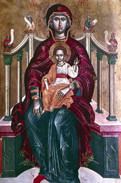 Ikona Panny a dítěte, 1664 od Emmanuel Tzanes