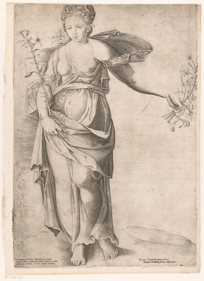 Flora z Proserpiny Mirror of Roman Magnificence (název série) od Enea Vico (attributed to)