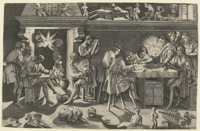 Akademie Baccia Bandinelliho Akademie van beeldhouwer Baccio Bandinelli od Enea Vico