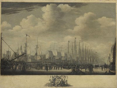 Shromáždění flotily v přístavu Vlissingen, 1804 od Engel Hoogerheyden