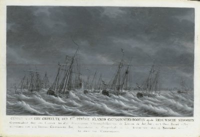 Batavská flotila u Veere, 1800 od Engel Hoogerheyden