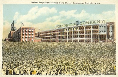 50 000 zaměstnanců Ford Motor Company, Detroit, Michigan (barevné foto) od English Photographer
