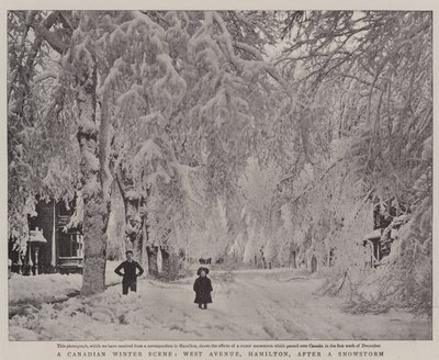 Kanadská zimní scéna, West Avenue, Hamilton, po sněhové bouři od English Photographer
