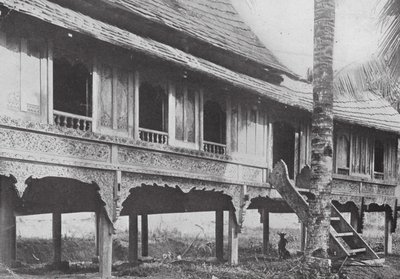 Malajský dům v Sungei Ujong (černobílá fotografie) od English Photographer