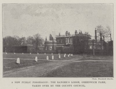 Nový veřejný majetek, lóže Rangers, Greenwich Park, převzatá krajskou radou od English Photographer