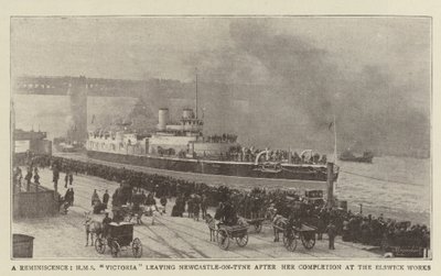 Vzpomínka, HMS Victoria opouští Newcastle-on-Tyne po svém dokončení v Elswick Works od English Photographer