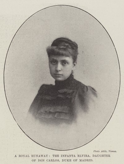 Královská uprchlice, Infanta Elvira, dcera Dona Carlose, vévody z Madridu od English Photographer