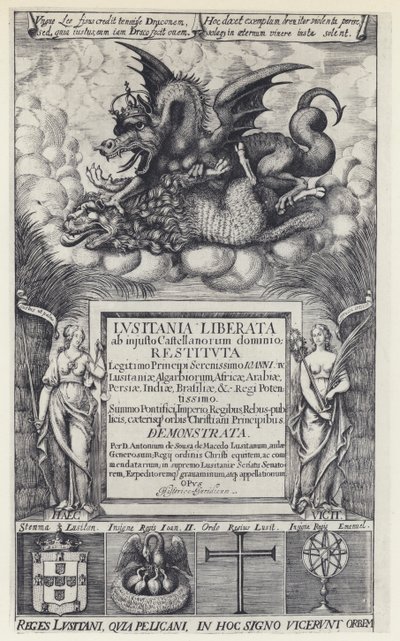 A de Sousa de Macedo, Lusitania liberata, R Heron 1645 (černobílá fotografie) od English Photographer