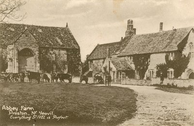 Abbey Farm v Prestonu poblíž Yeovil. Pohlednice odeslána v roce 1913. od English Photographer
