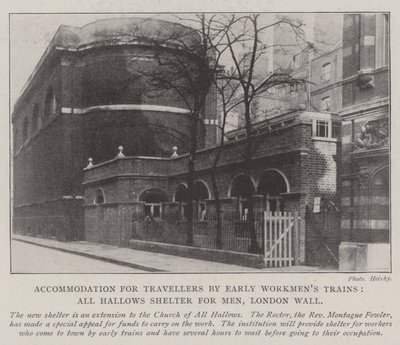 Ubytování pro cestovatele Early Workmens Trains, All Hallows Shelter for Men, London Wall od English Photographer